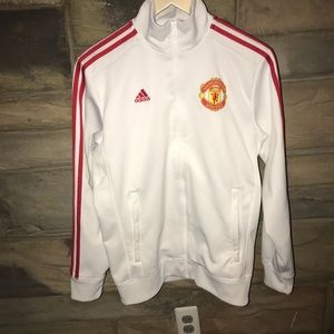 Adidas White/Red Manchester United Jacket